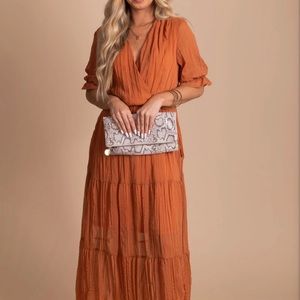 Bella Ella Maxi Dress —Burnt Orange